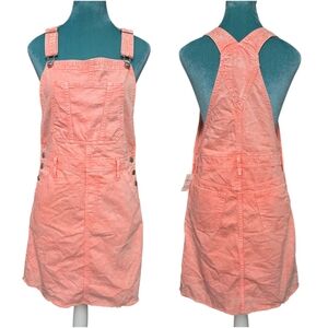 NEW! GAP Acid Wash Coral Denim Overall Skirt Jumper Dress Skirtall Pinafore